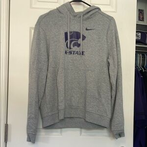 Kansas State University Wildcats Nike Gray Athletic Sweater with Ribbed Cuffs